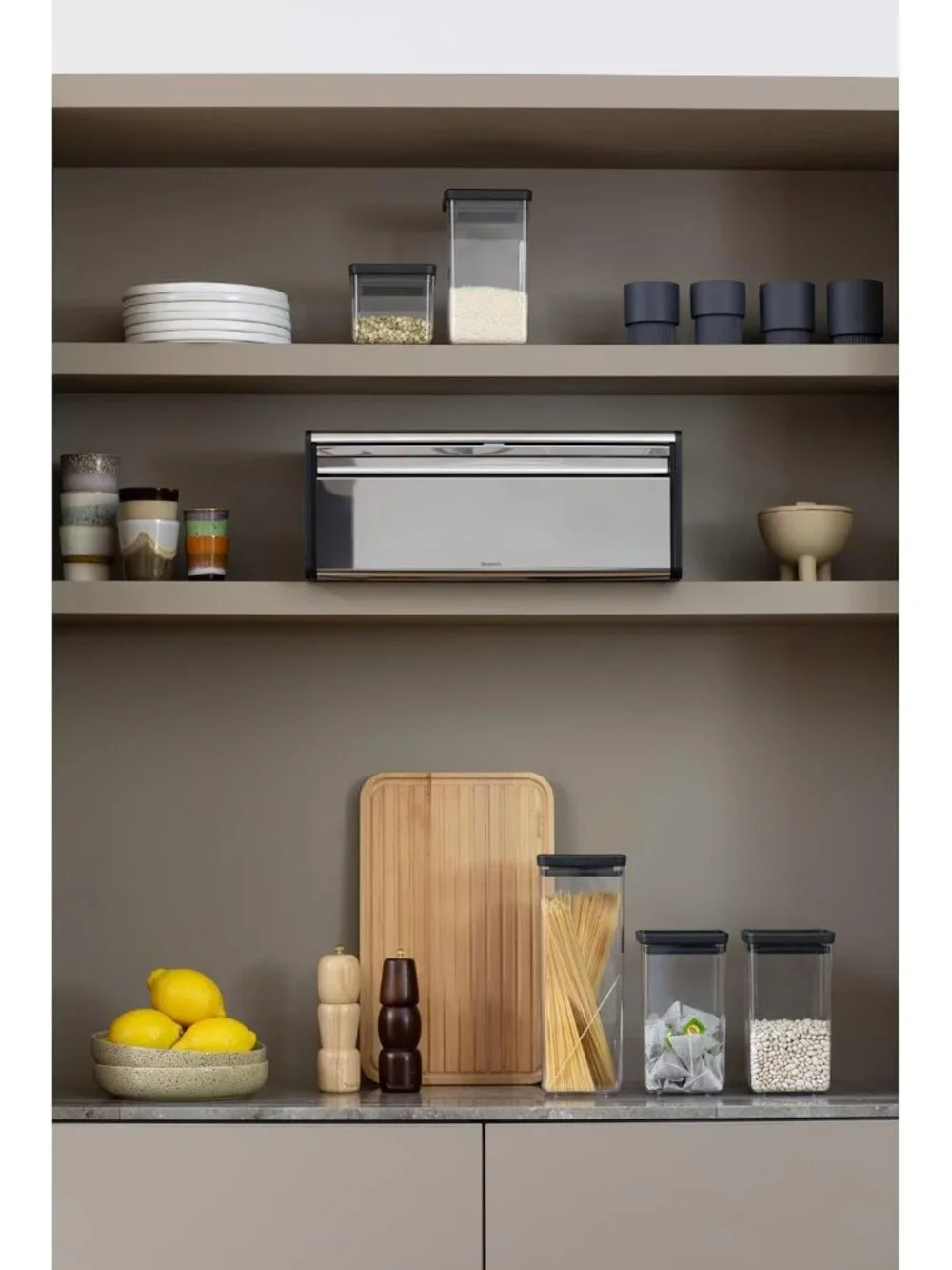 Large Metal Bread Box with Flat Top Storage | Stylish Steel Kitchen Organizer